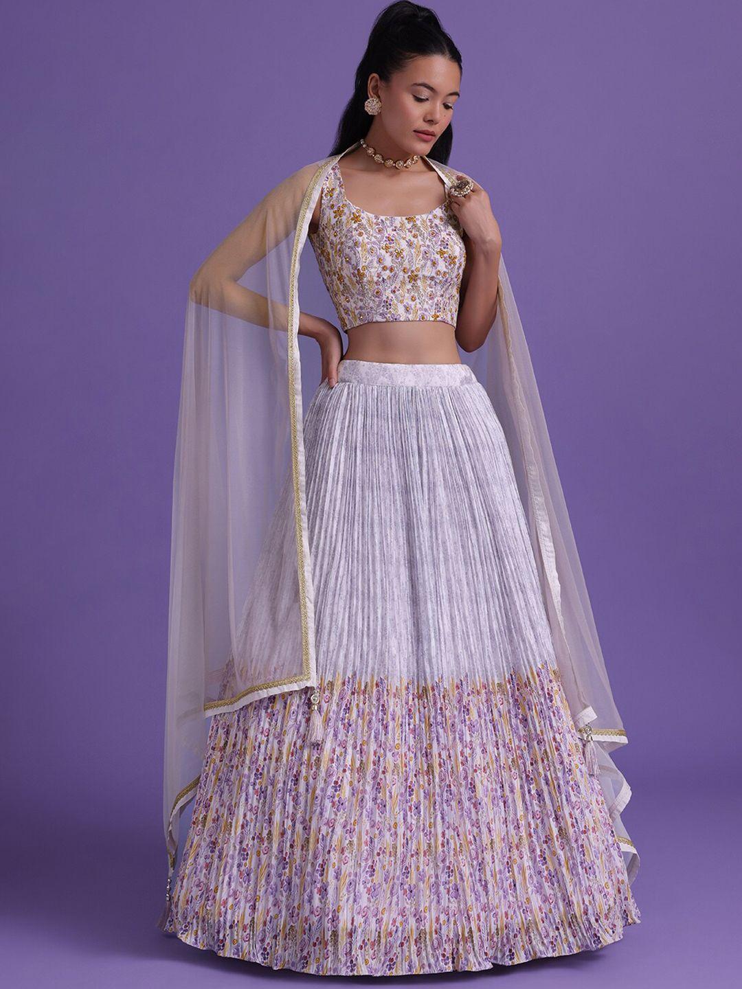 kalki fashion embroidered mirror work ready to wear lehenga & blouse with dupatta