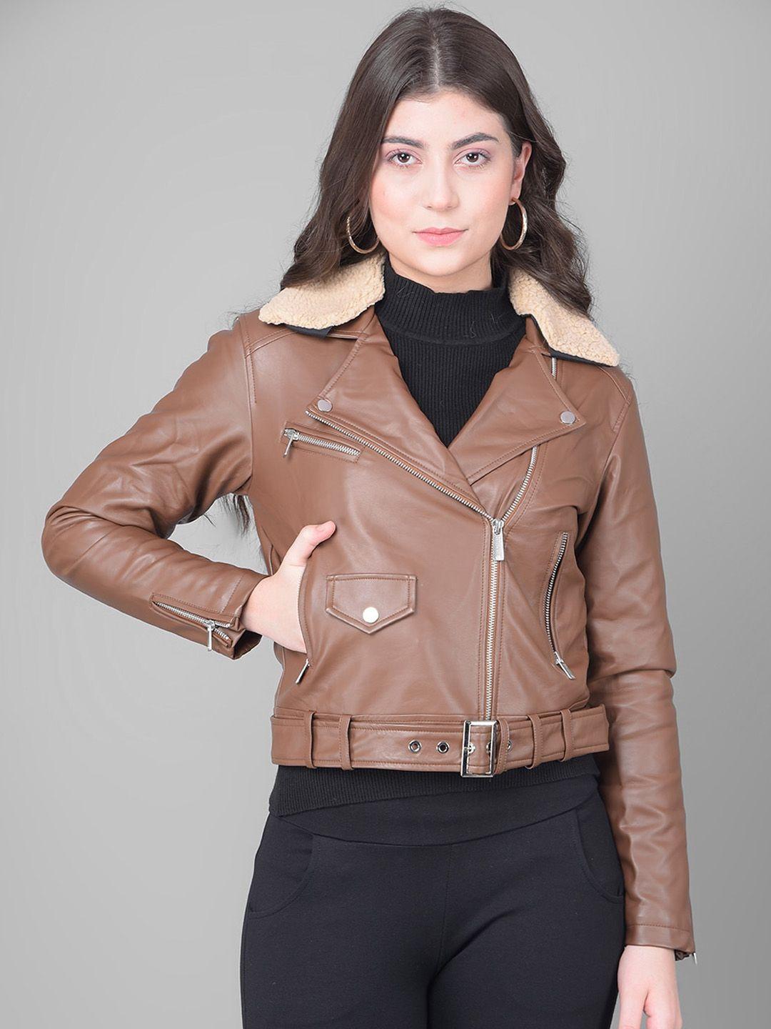 crimsoune club lapel collar crop biker jacket