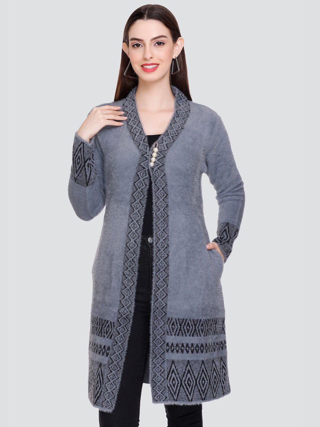 winter wonders self design woollen longline cardigan