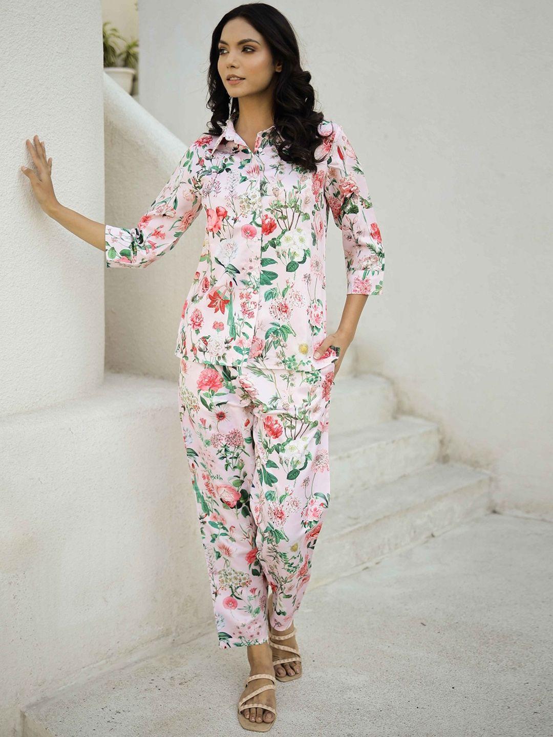 sanskrutihomes printed pure cotton shirt with trousers