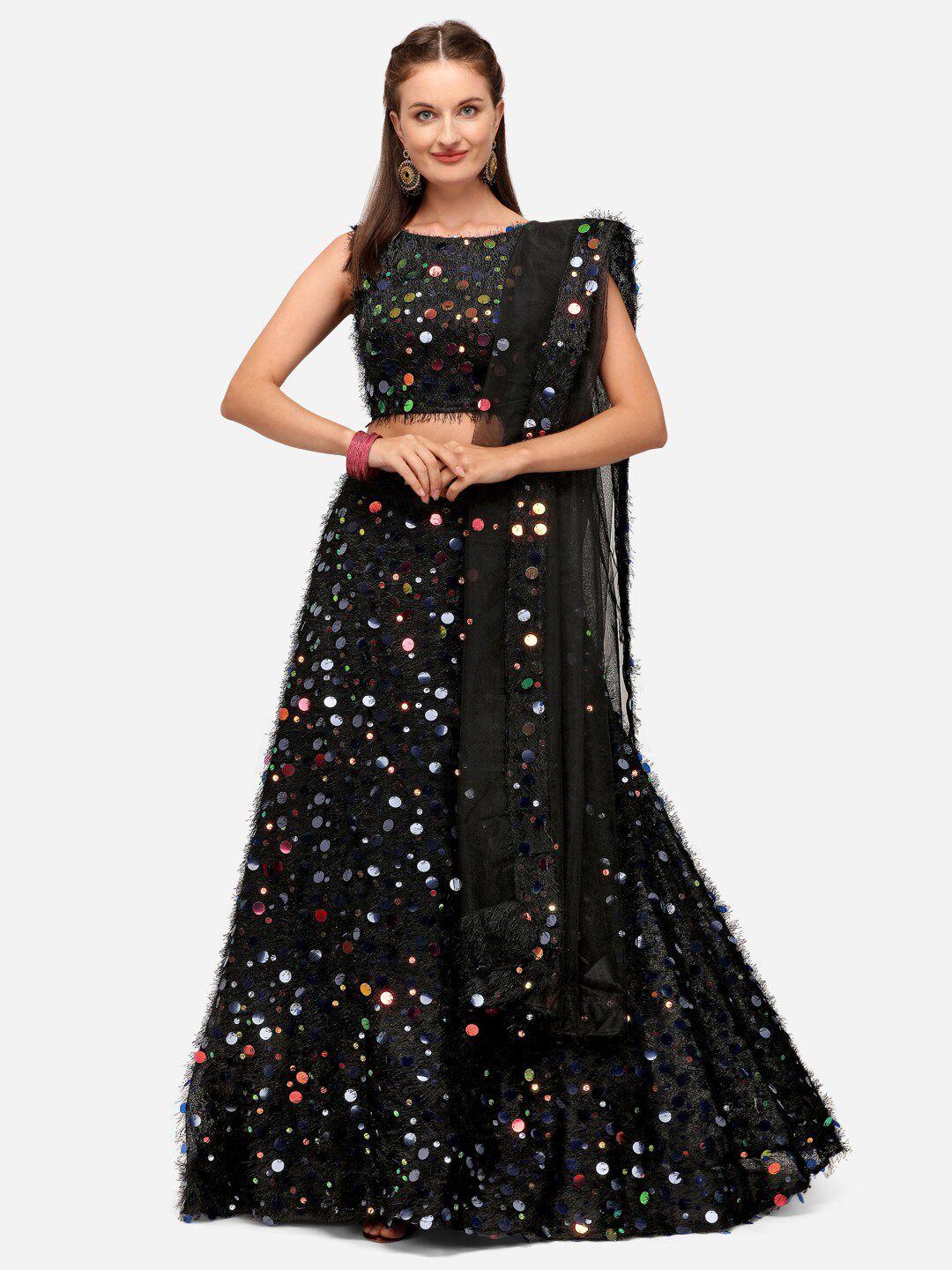 kalini embellished sequinned semi-stitched lehenga & unstitched blouse with dupatta