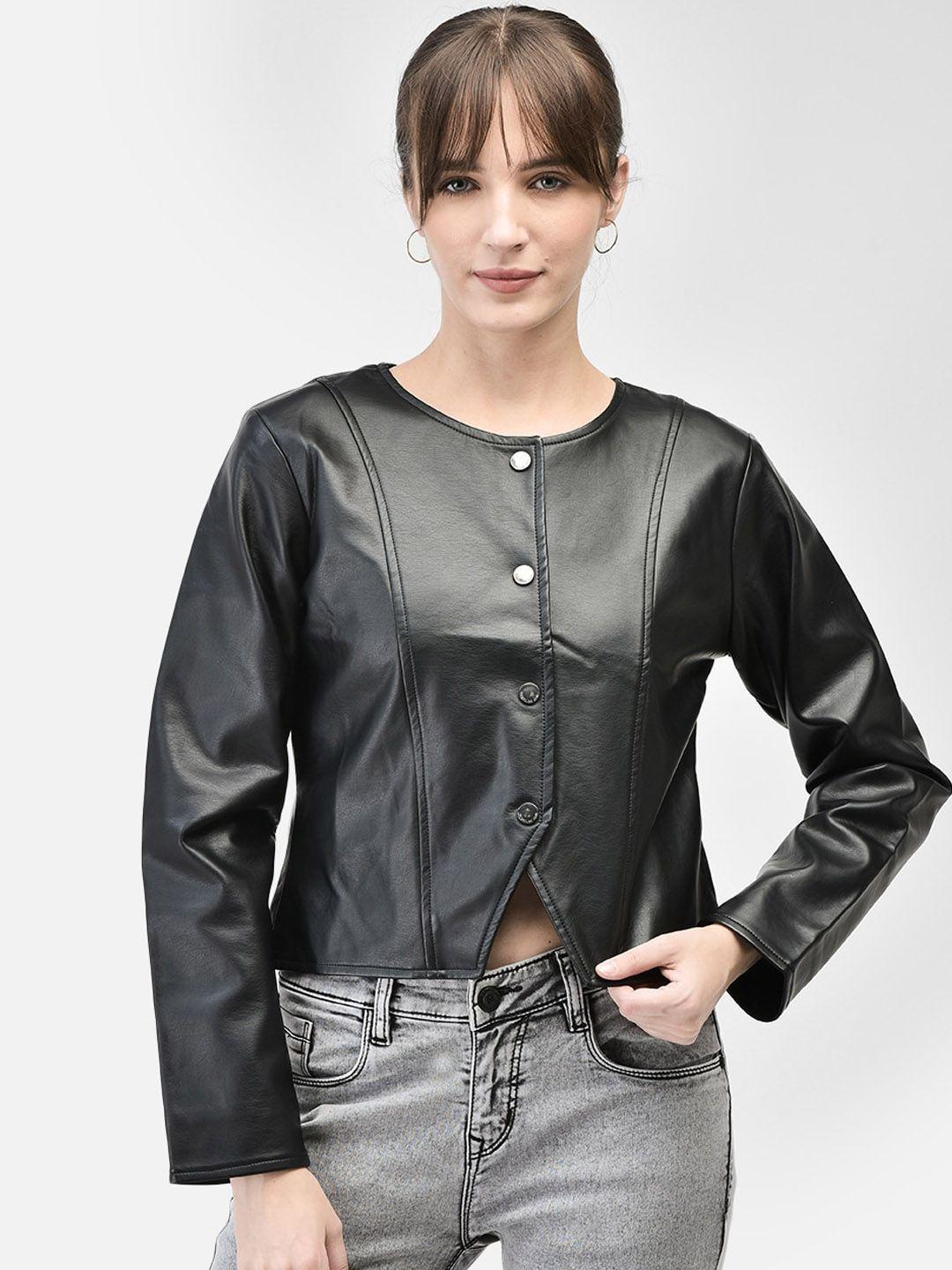 crimsoune club long sleeves leather jacket