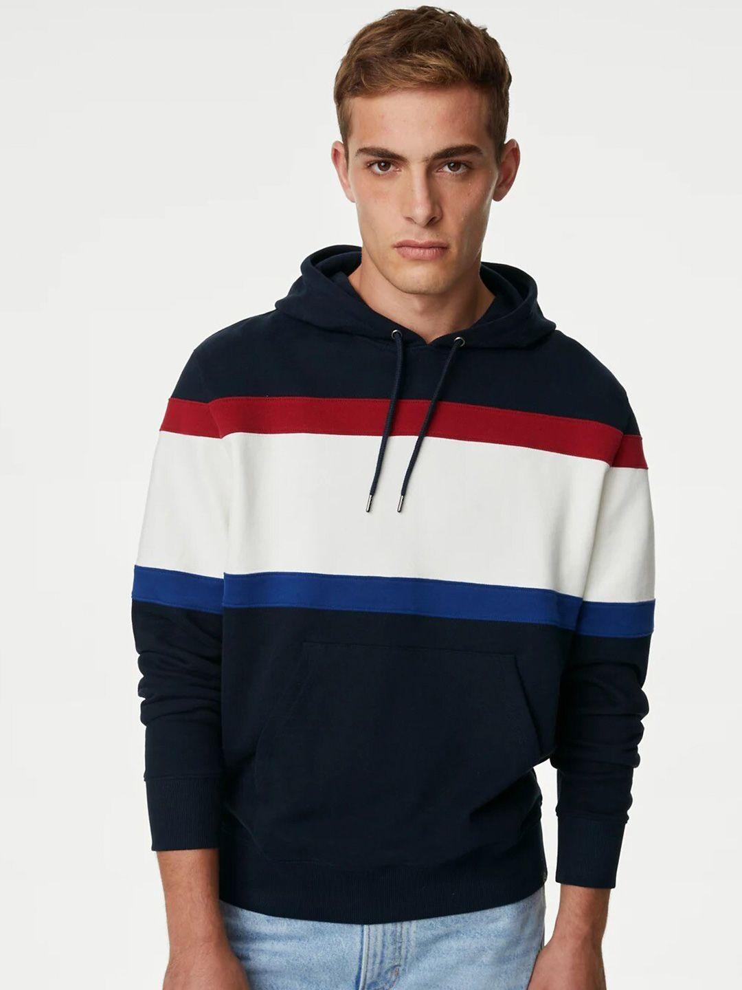 marks & spencer colourblocked pullover pure cotton sweatshirt