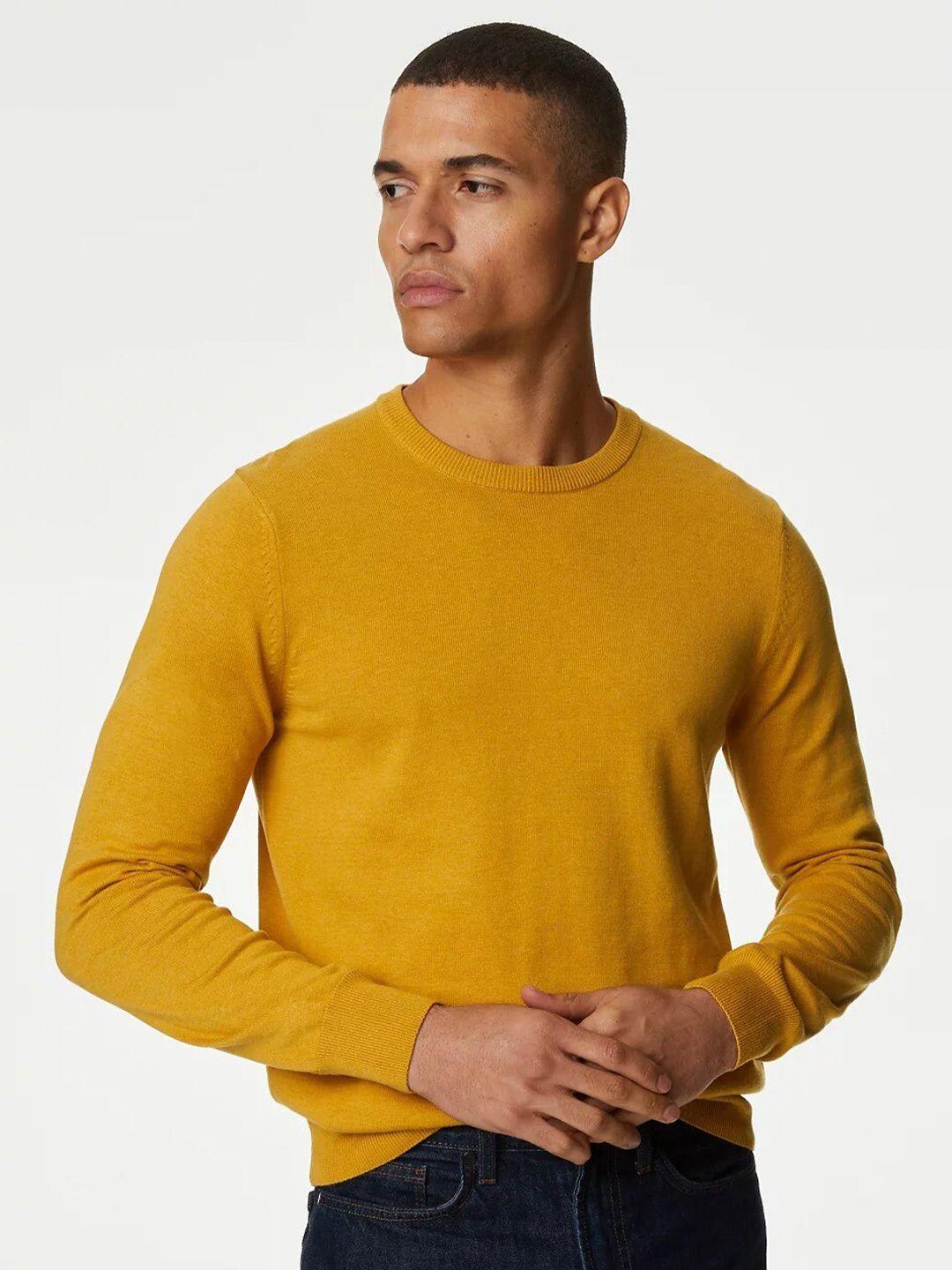 marks & spencer round neck pure cotton pullover sweater