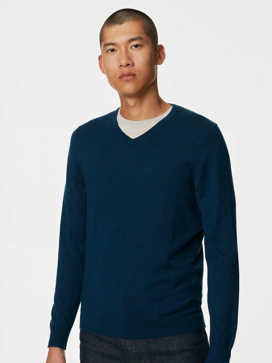 marks & spencer v-neck woollen pullover sweater