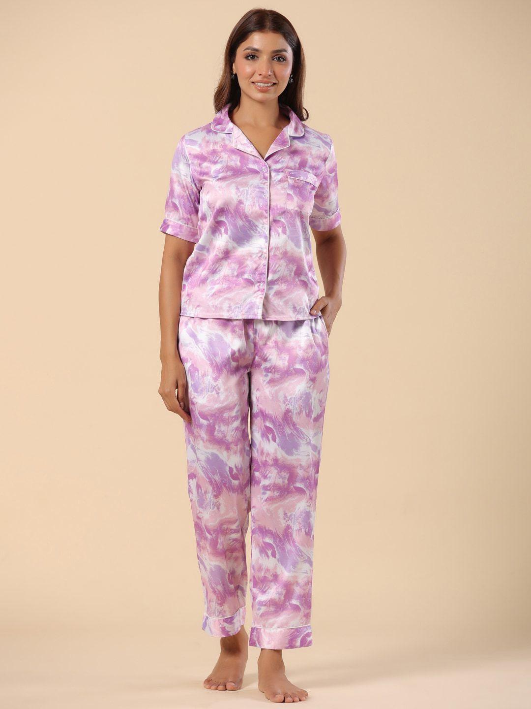 etc abstract printed night suit