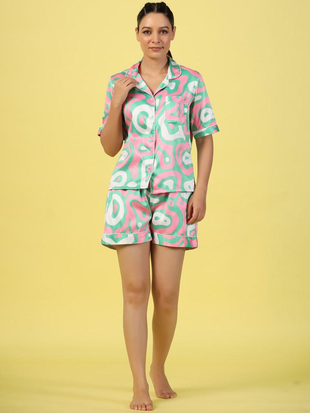 etc abstract printed night suit