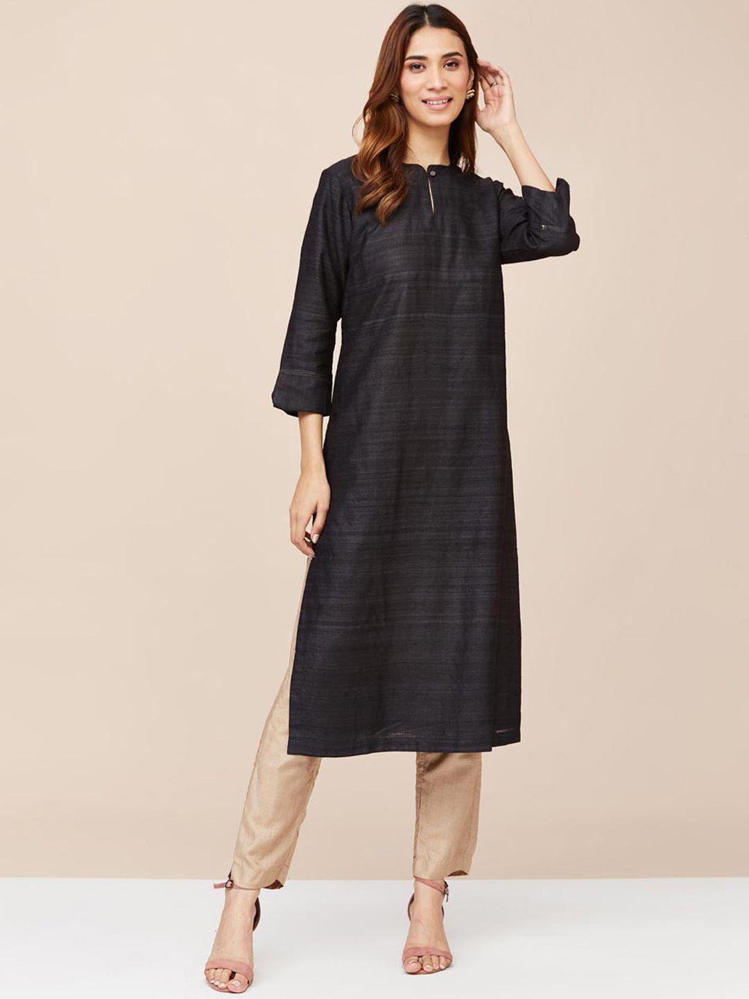 fabindia keyhole neck wool straight kurta