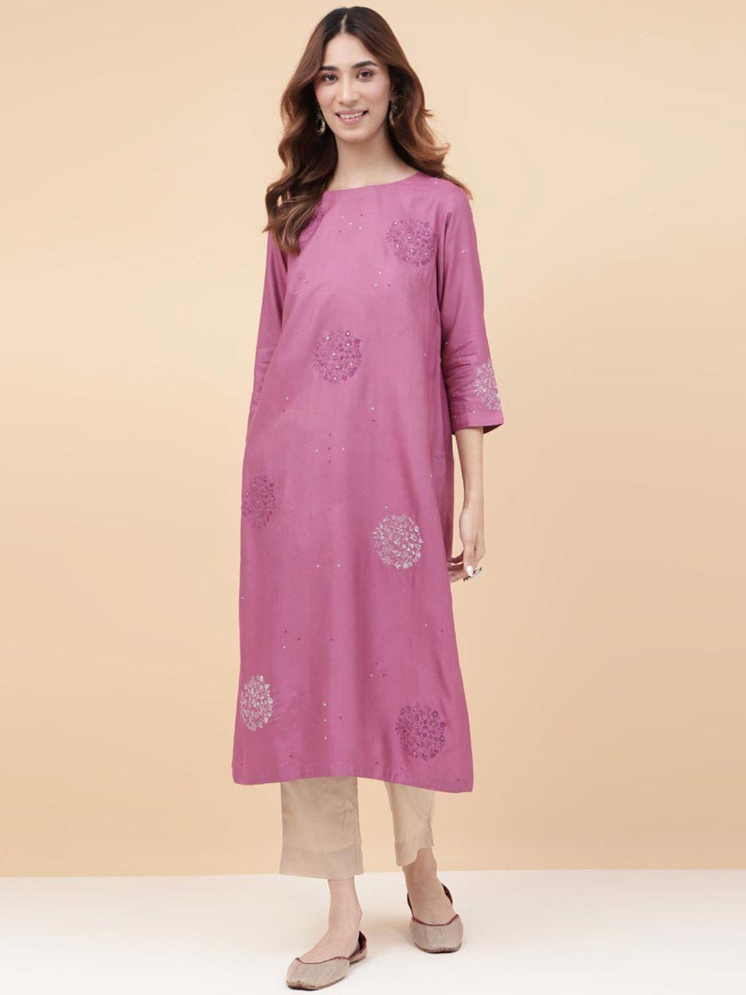 fabindia floral printed straight kurta