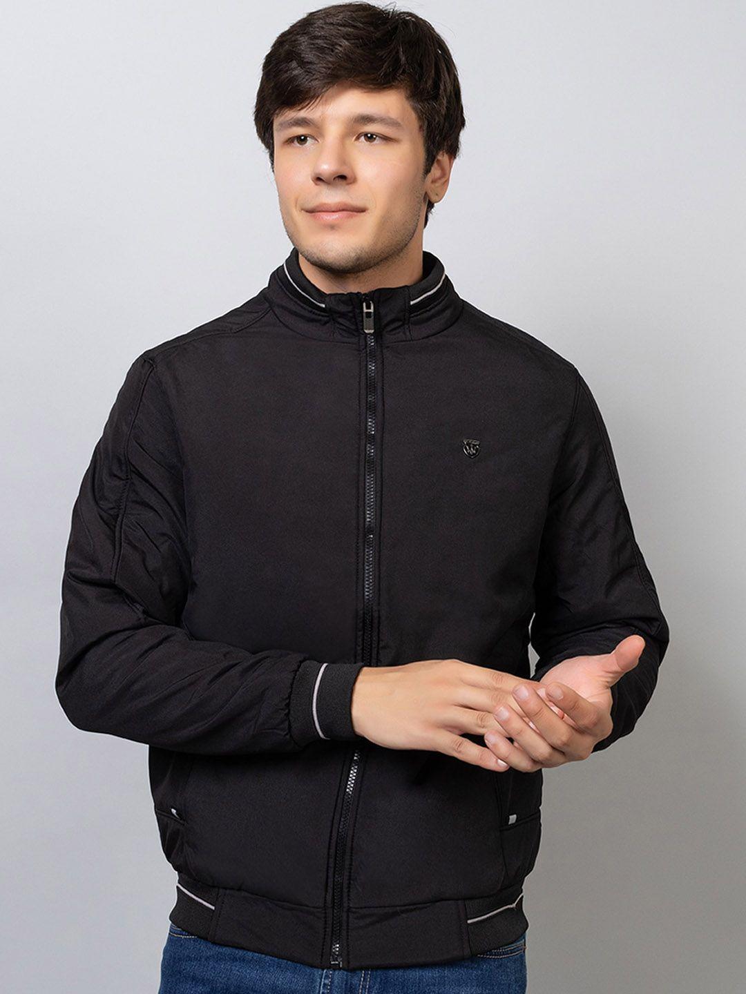 xohy mock collar lightweight cotton bomber jacket