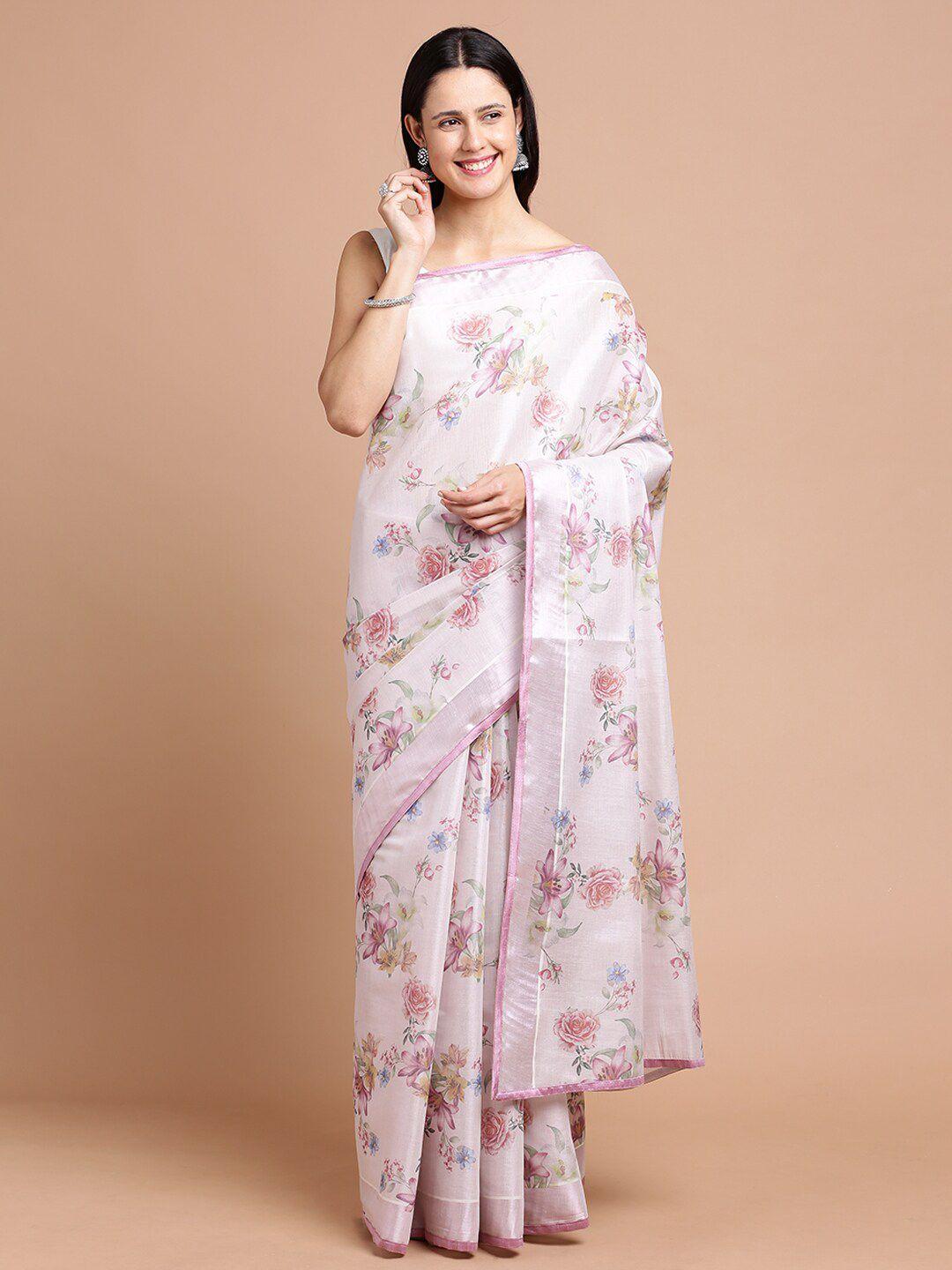 kalyan silks floral zari silk cotton saree