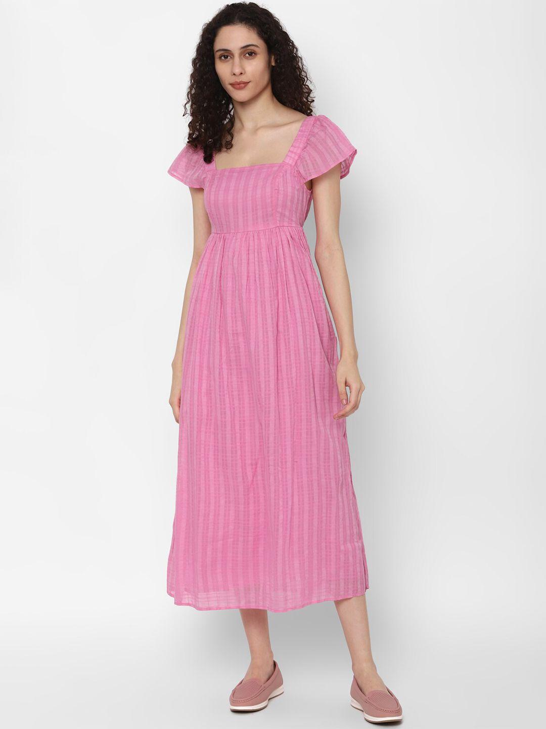 american eagle outfitters striped pure cotton a-line midi dress