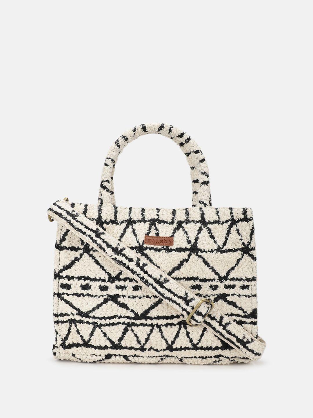 maisha geometric textured structured handheld bag