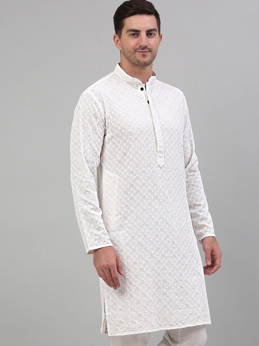 jompers chikankari embroidered sequinned kurta