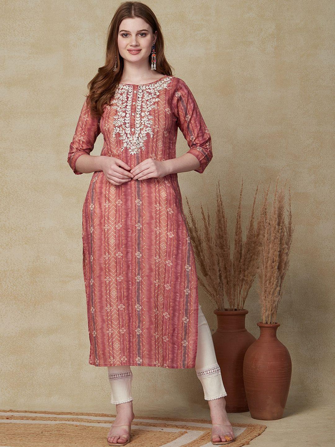 fashor embroidered thread work kurta