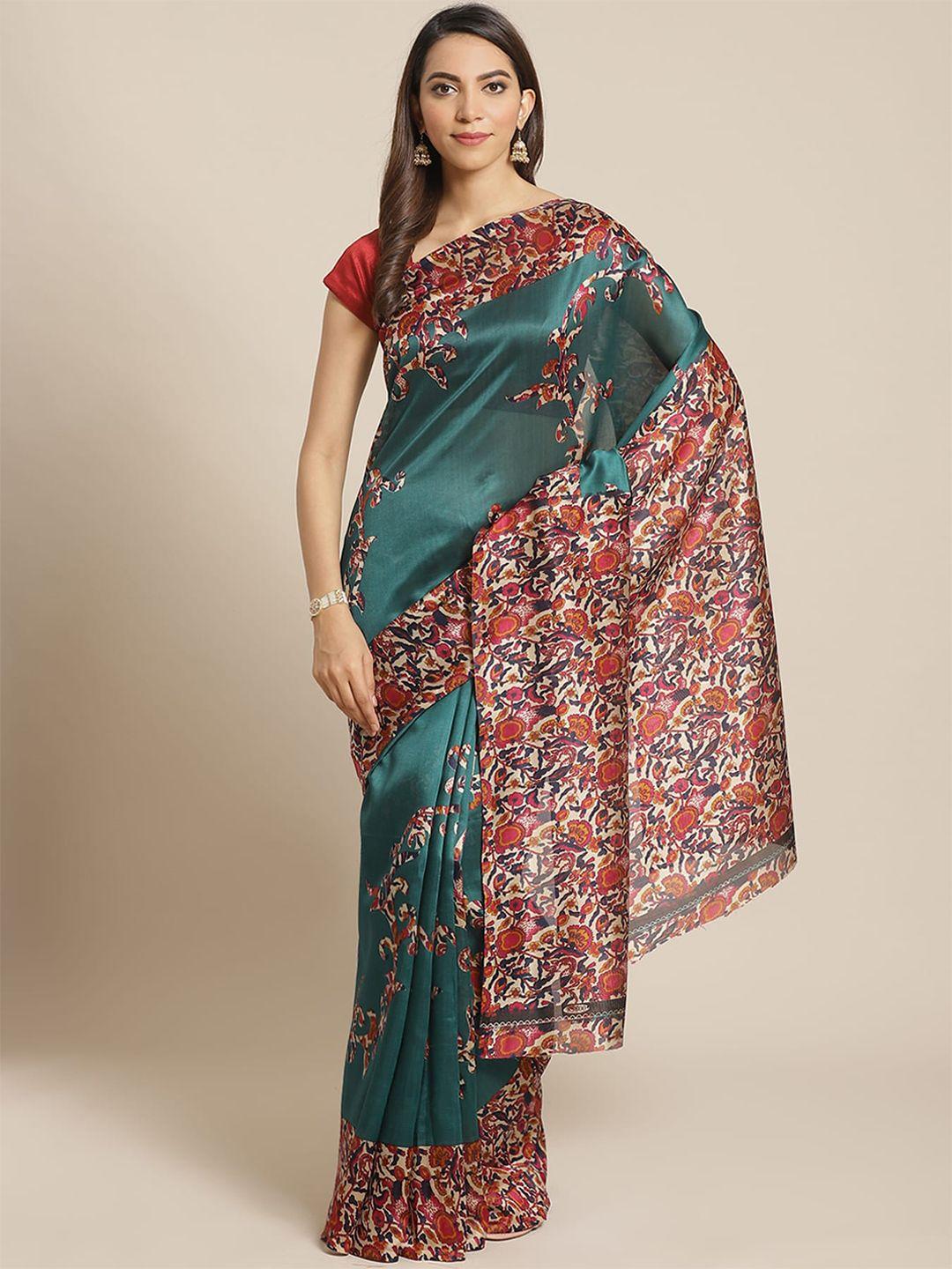 mitera floral printed banarasi saree