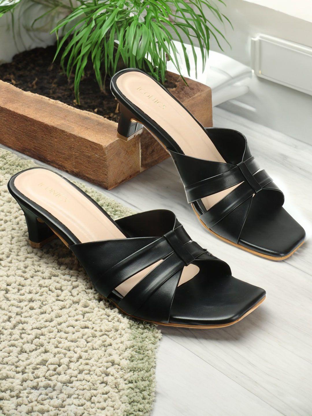 iconics open toe block heels