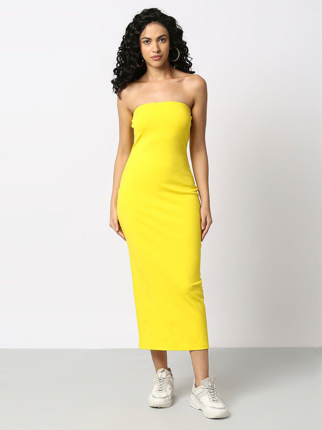 disrupt strapless sheath maxi dress