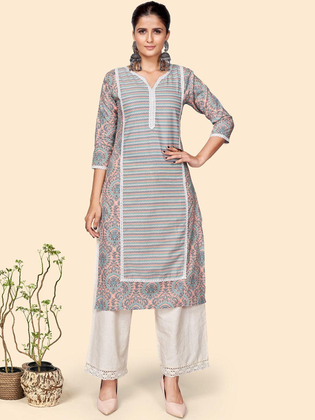 kalini ethnic motifs printed cotton regular kurta