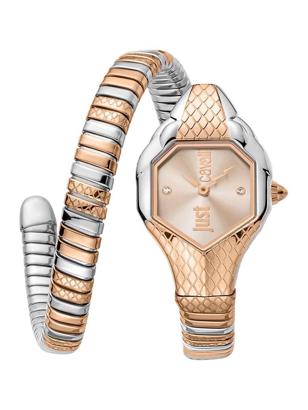 just cavalli glam evo women stainless steel wrap around straps analogue watch jc1l190m0075