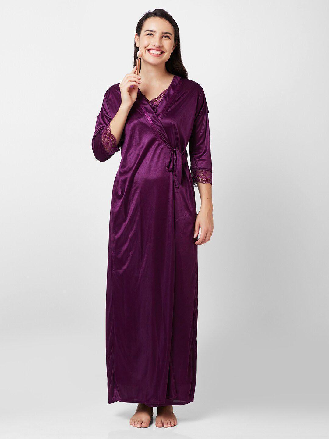 noira satin maxi nightdress with robe