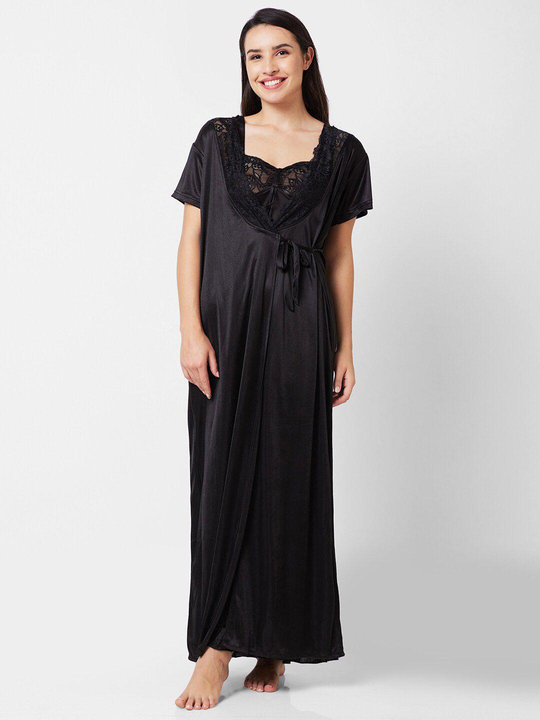 noira satin maxi nightdress with robe