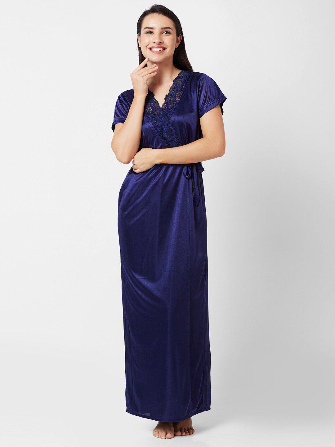 noira satin maxi nightdress with robe