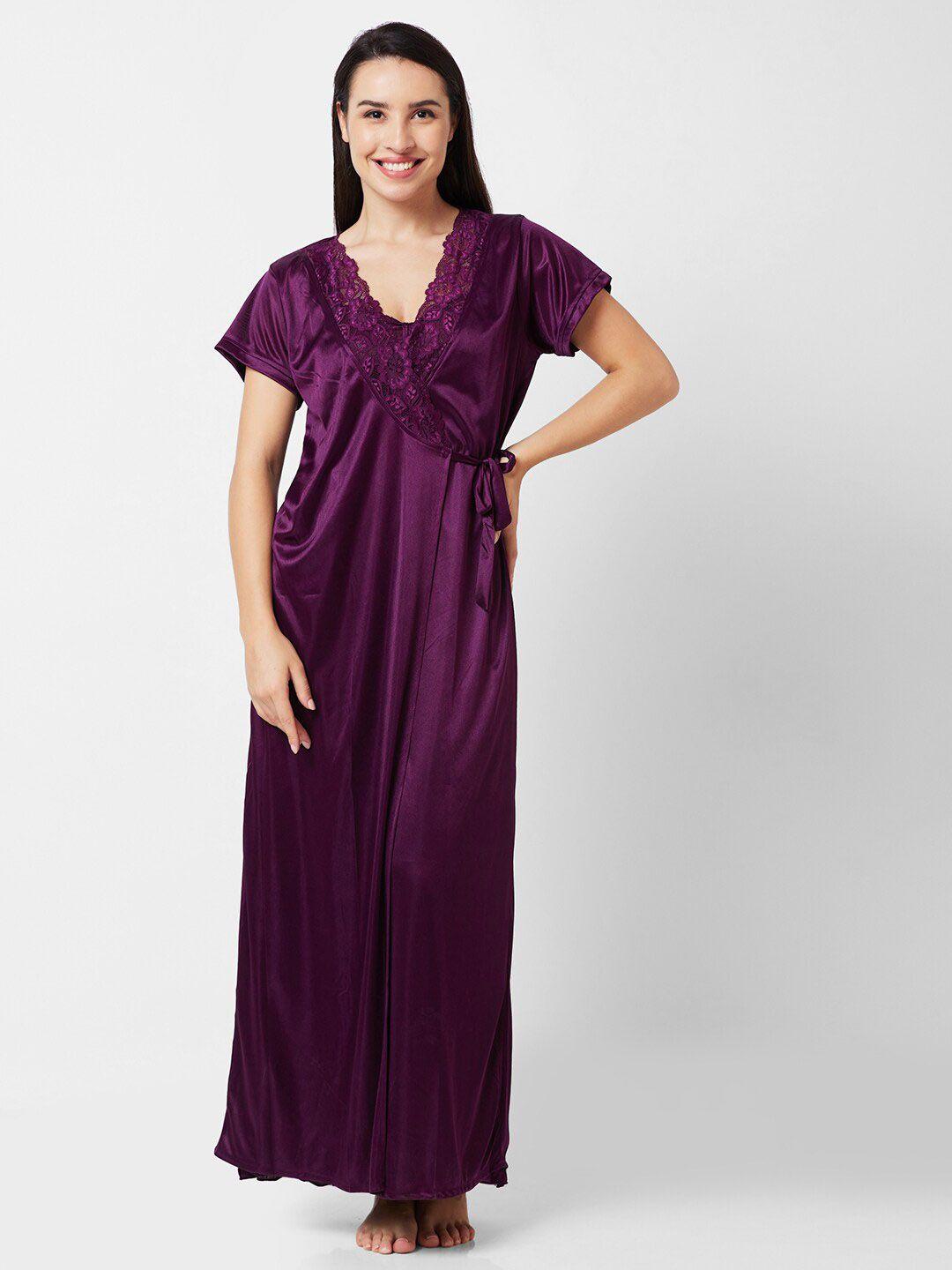 noira satin maxi nightdress with robe