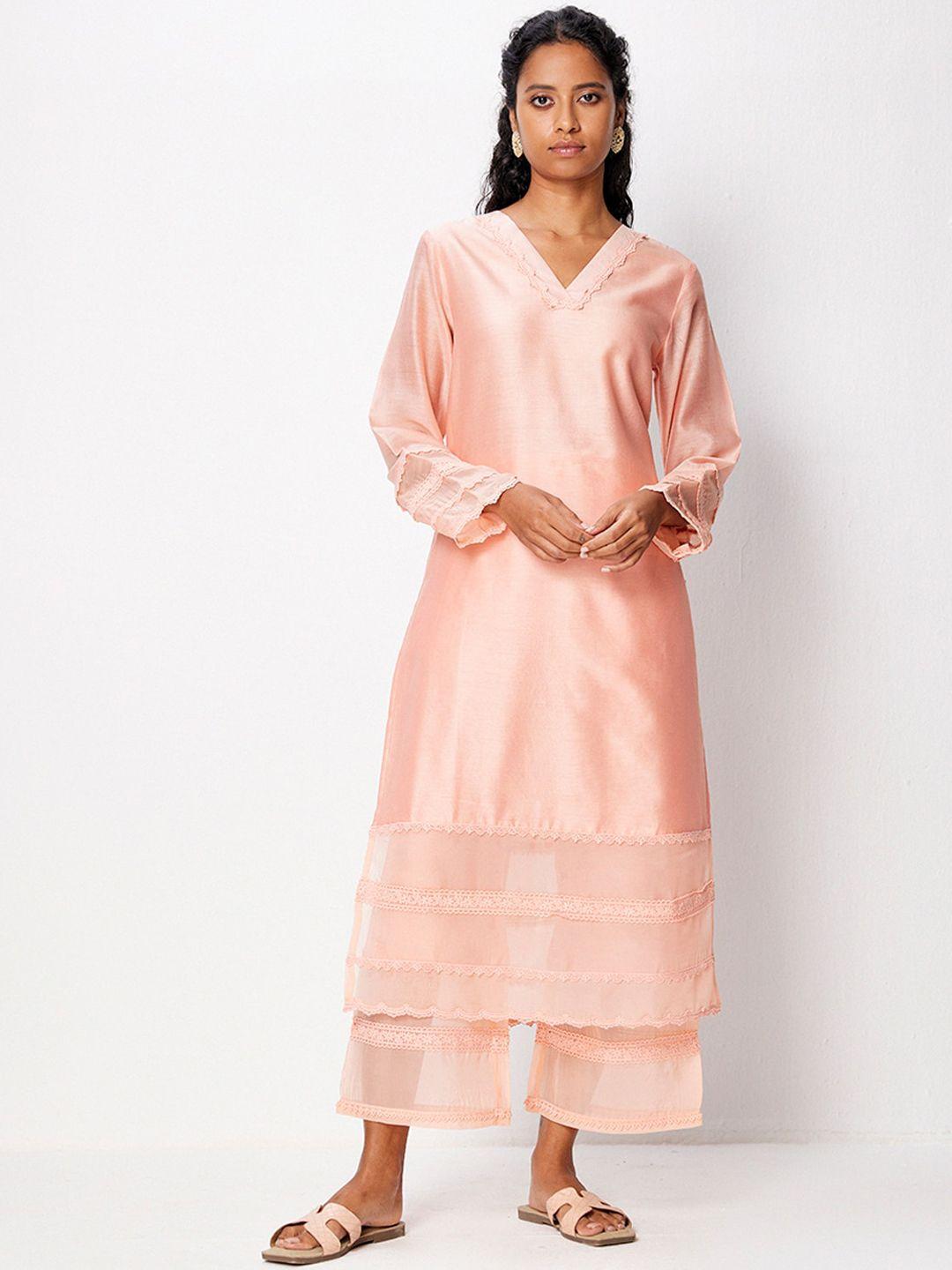 ancestry v-neck straight kurta