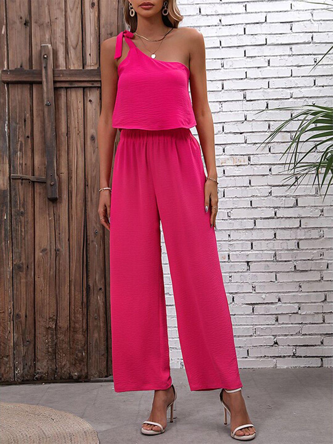 stylecast fuchsia one shoulder sleeveless top with palazzos