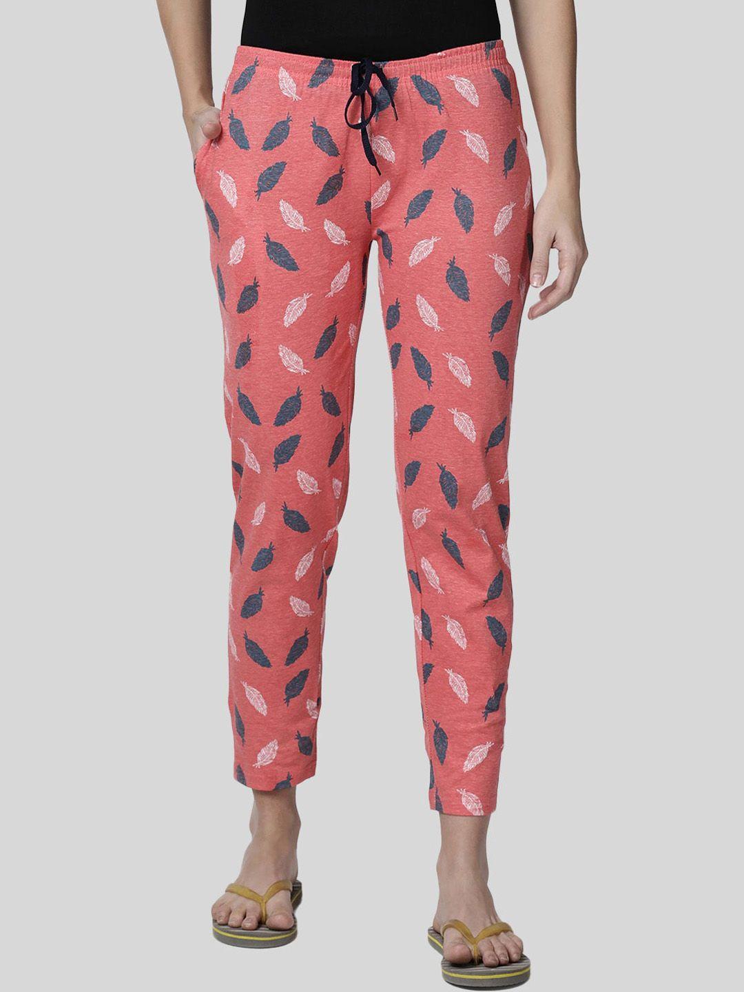 kryptic women printed pure cotton lounge pants