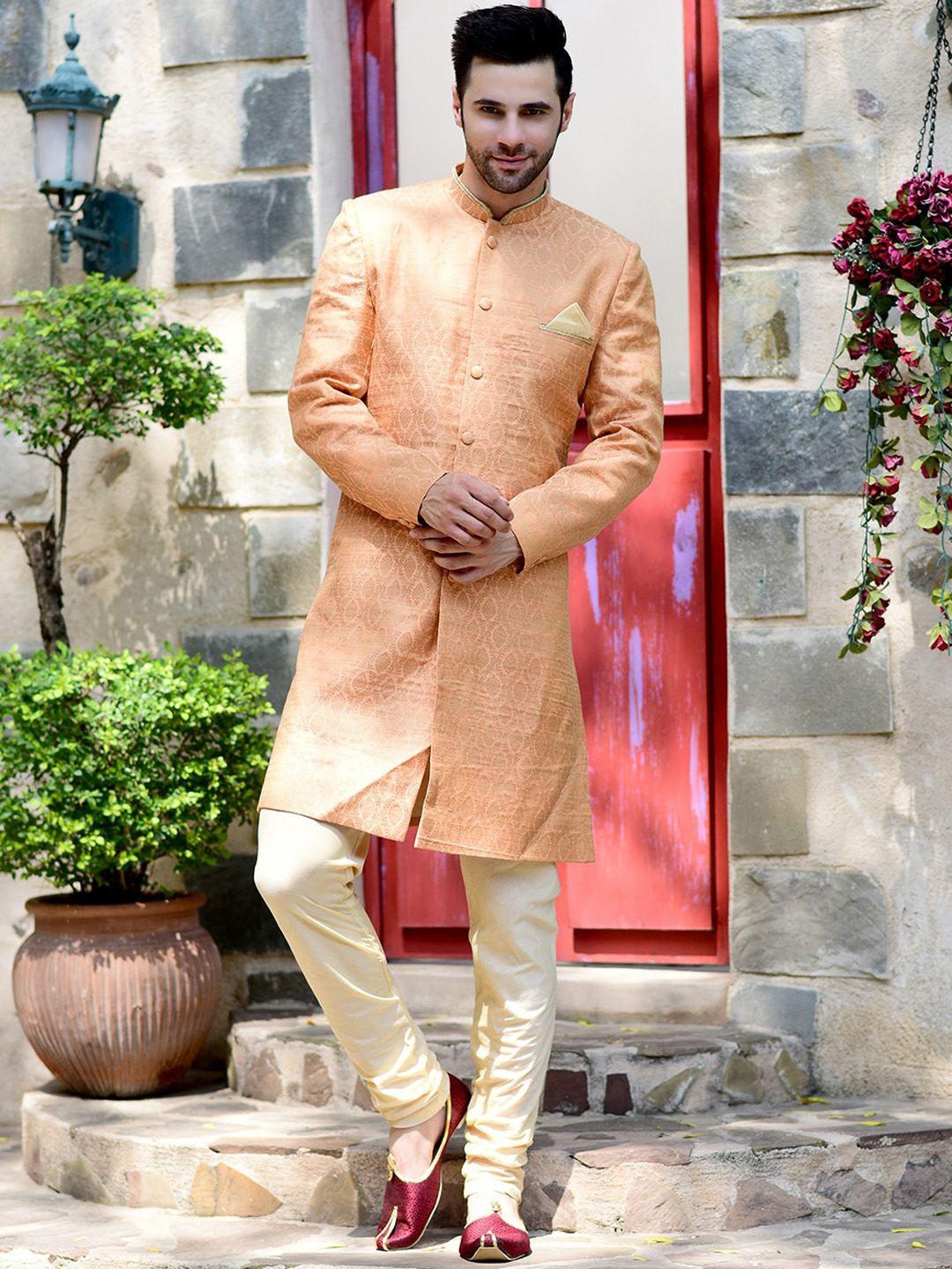 house of deyann self-design sherwani set