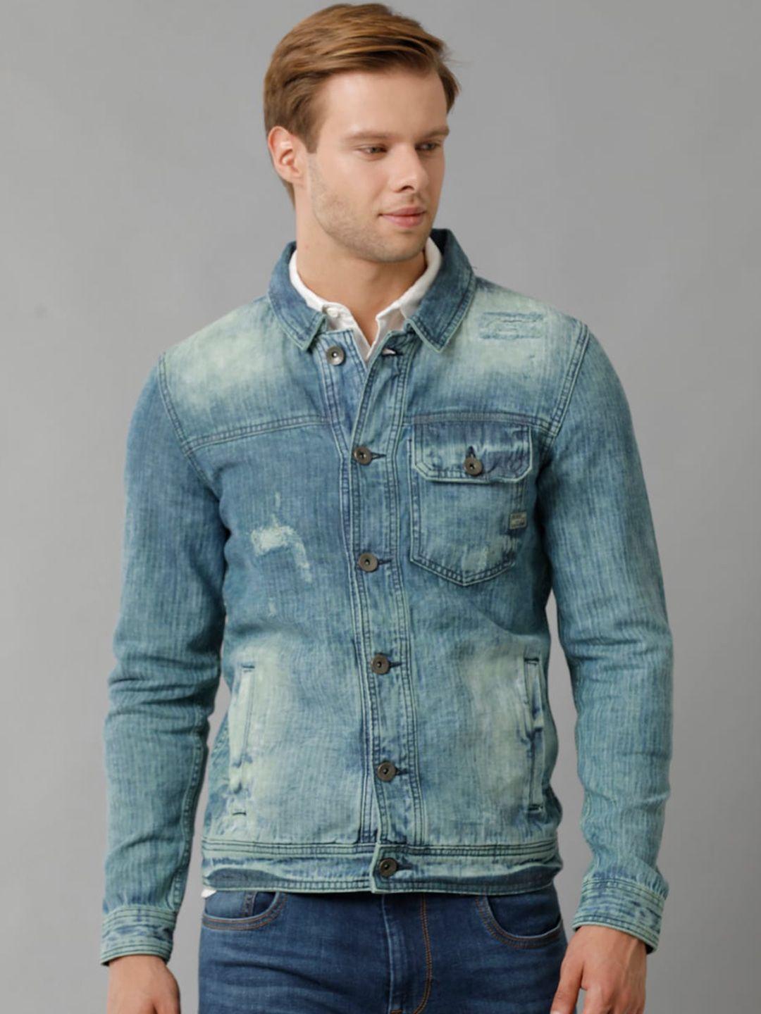 voi jeans washed spread collar lightweight denim jacket