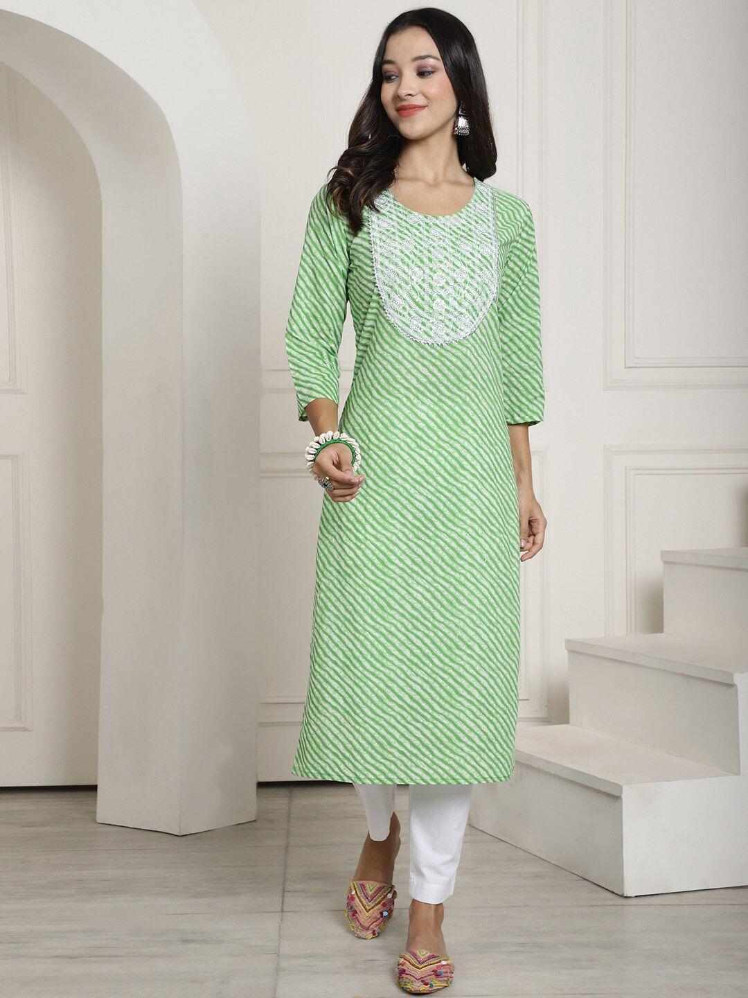 kalini leheriya printed sequinned pure cotton straight kurta