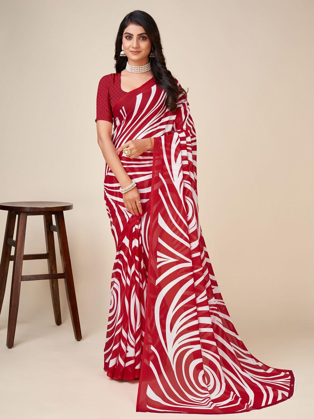 ambuja international abstract printed saree