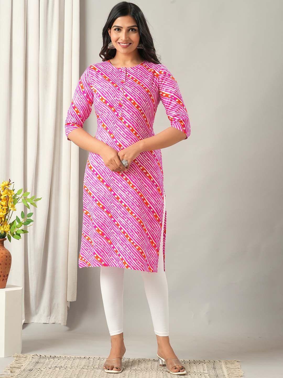 here&now floral printed liva kurta