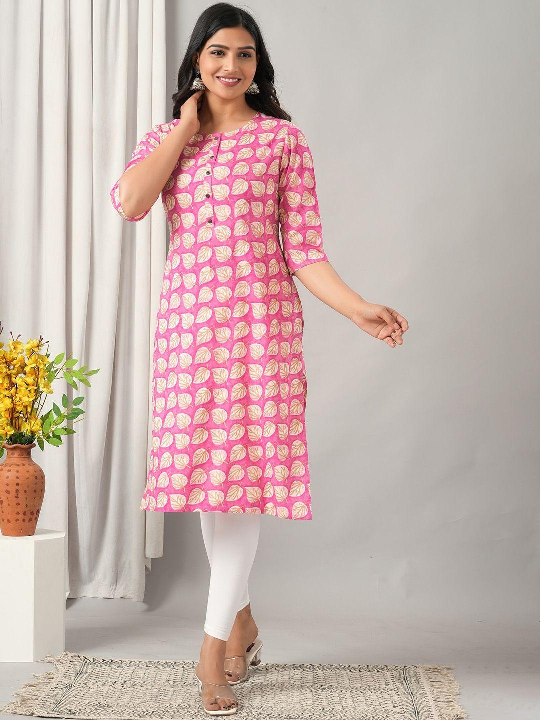 here&now geometric printed liva kurta