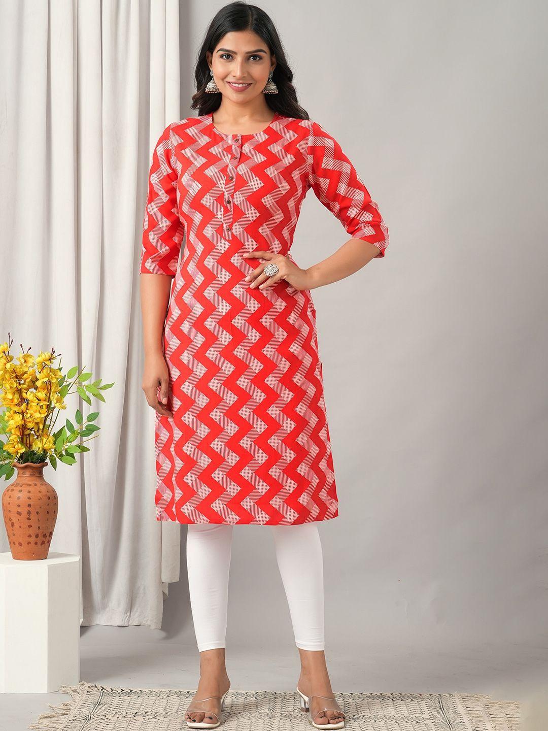 here&now geometric printed liva kurta