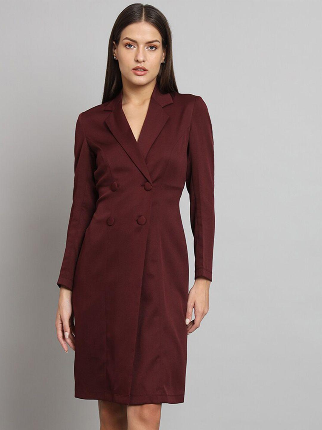 powersutra notched lapel collar double-breasted blazer dress