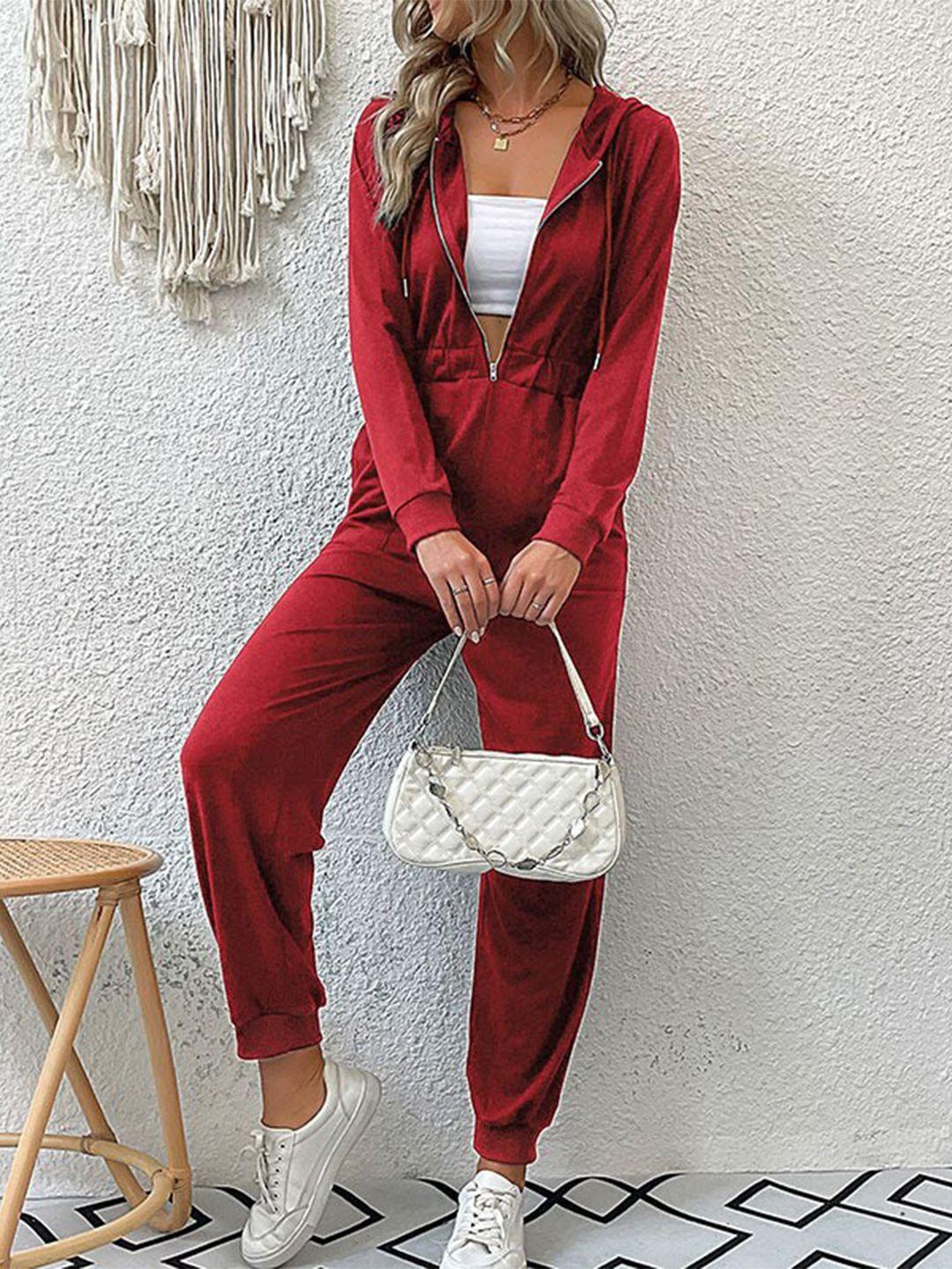 stylecast red v-neck basic jumpsuit