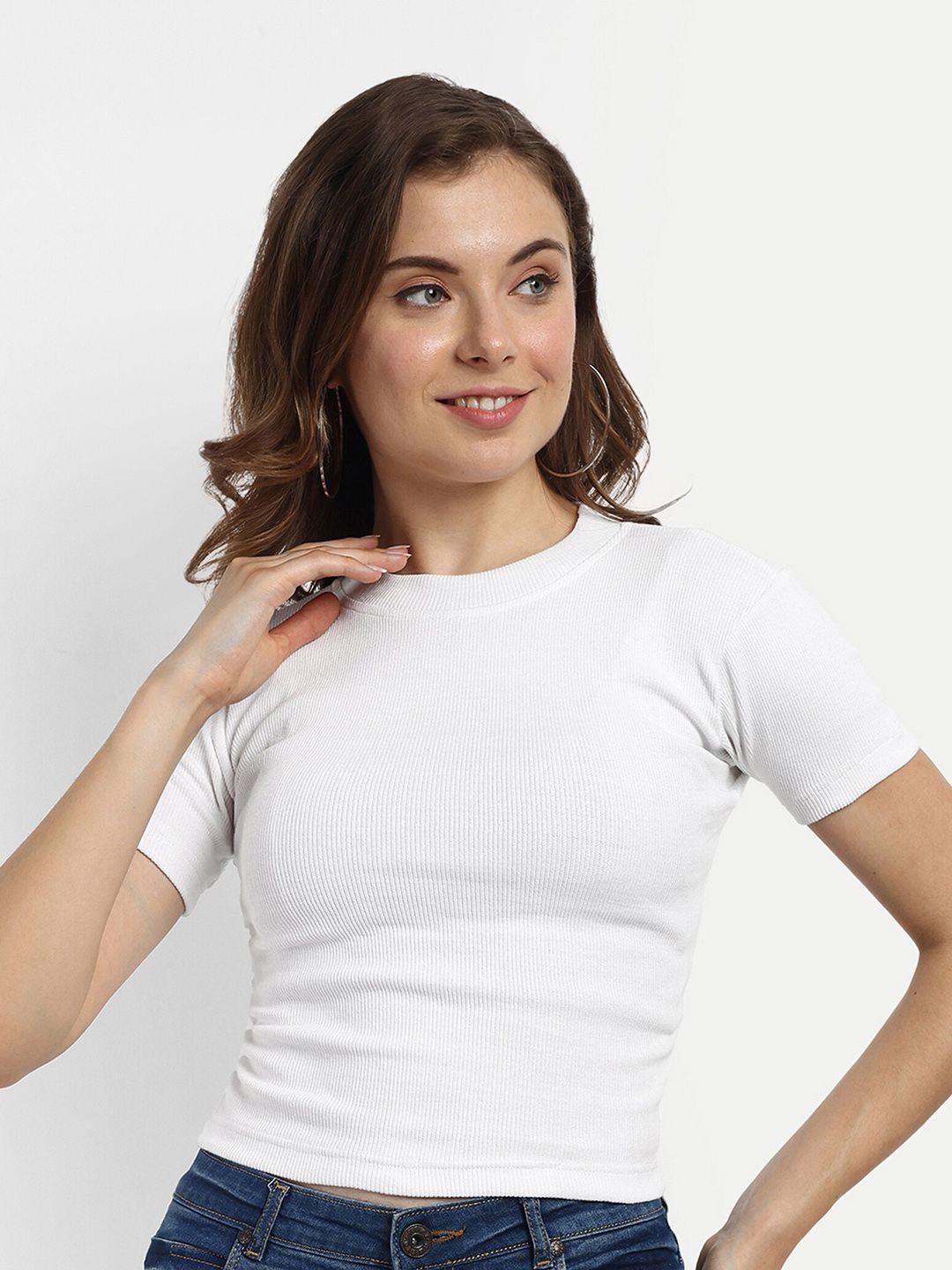 fery london ribbed cotton fitted crop top