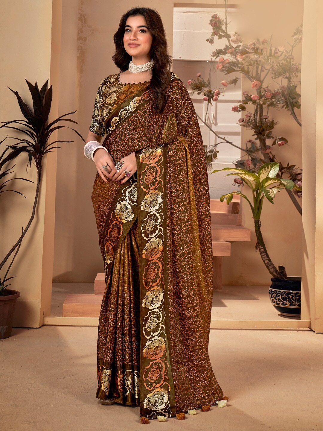 anouk floral printed bagh saree