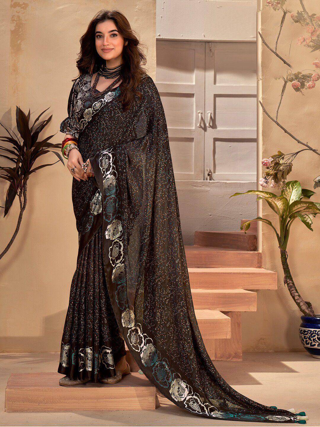 anouk floral printed bagh saree