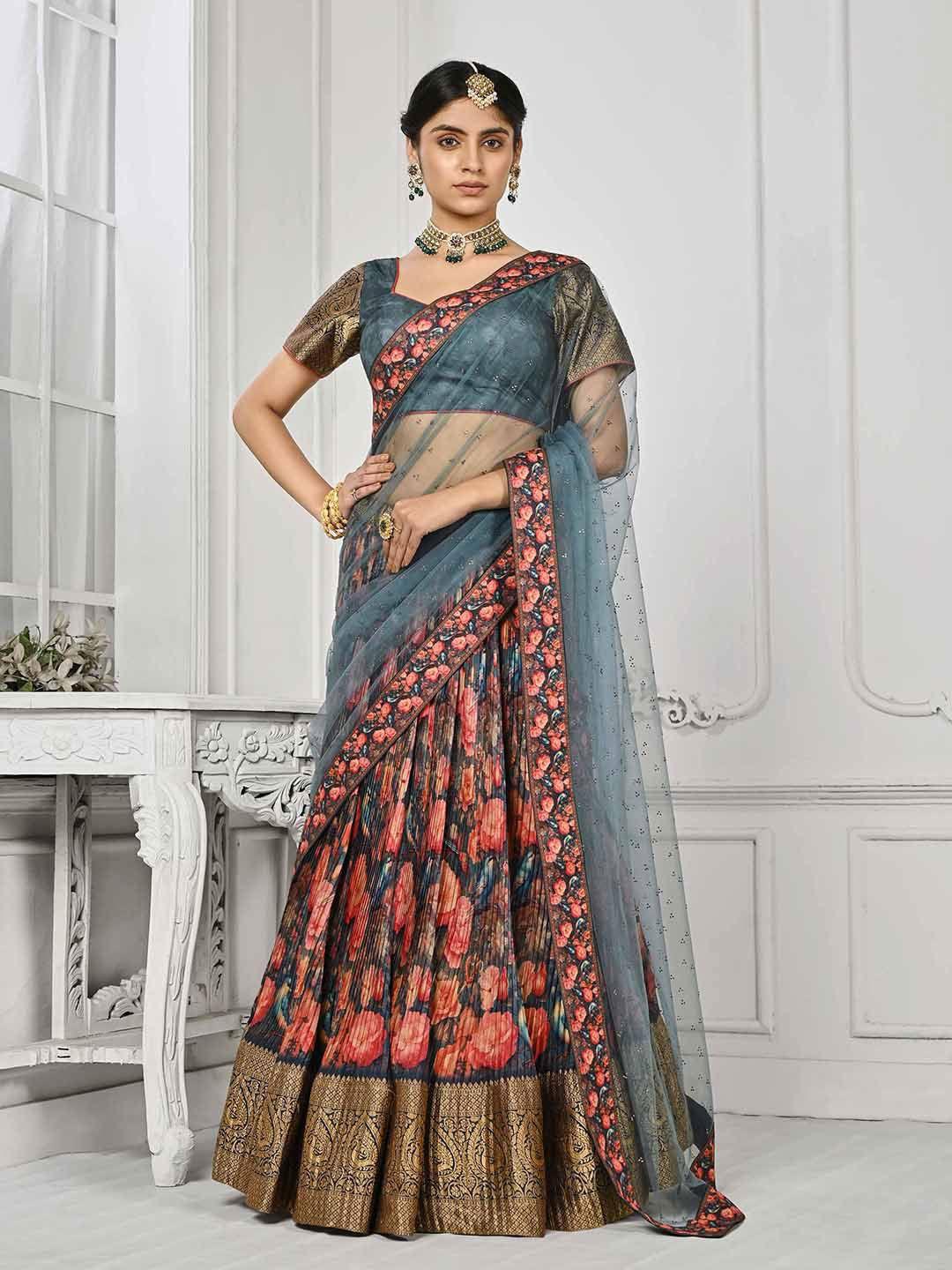 saptrangi printed ready to wear lehenga & blouse with dupatta