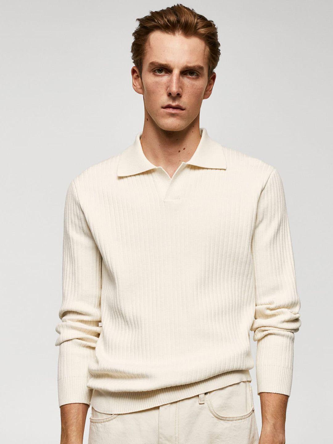 mango man polo collar ribbed pullover