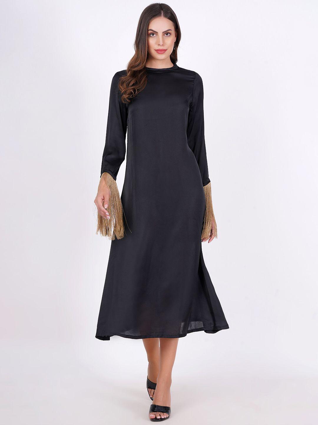 minglay round neck a-line midi dress