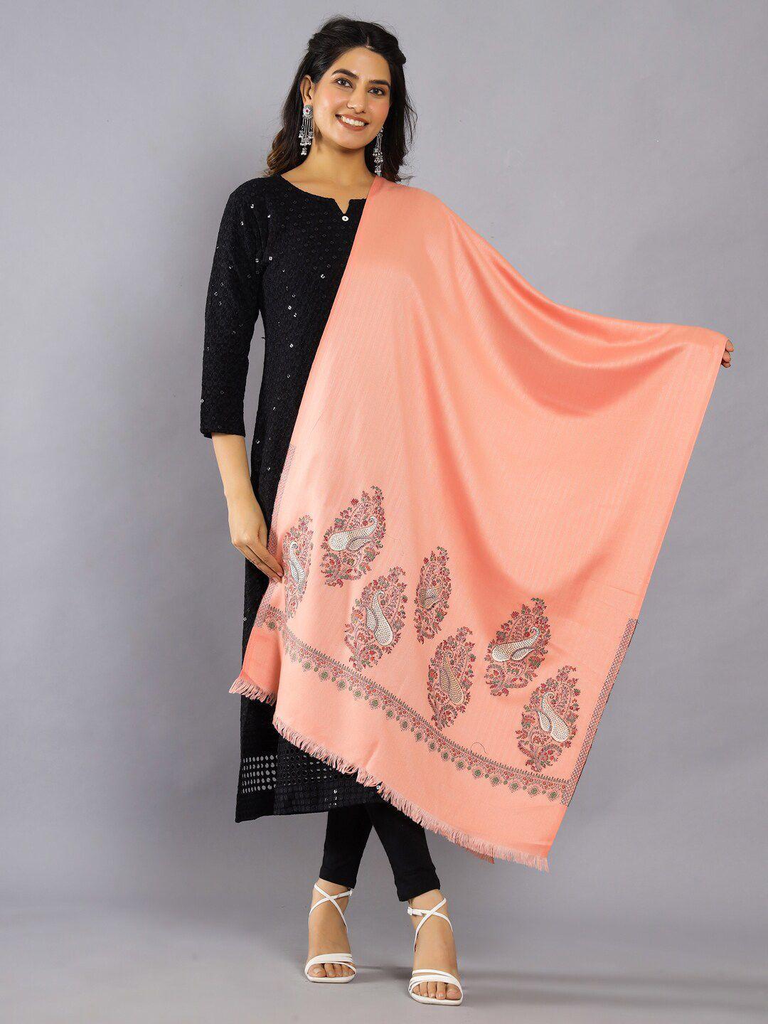 handicraft palace paisley woven design wool shawl