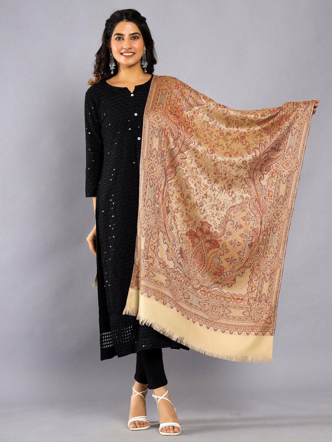 handicraft palace floral woven design shawl