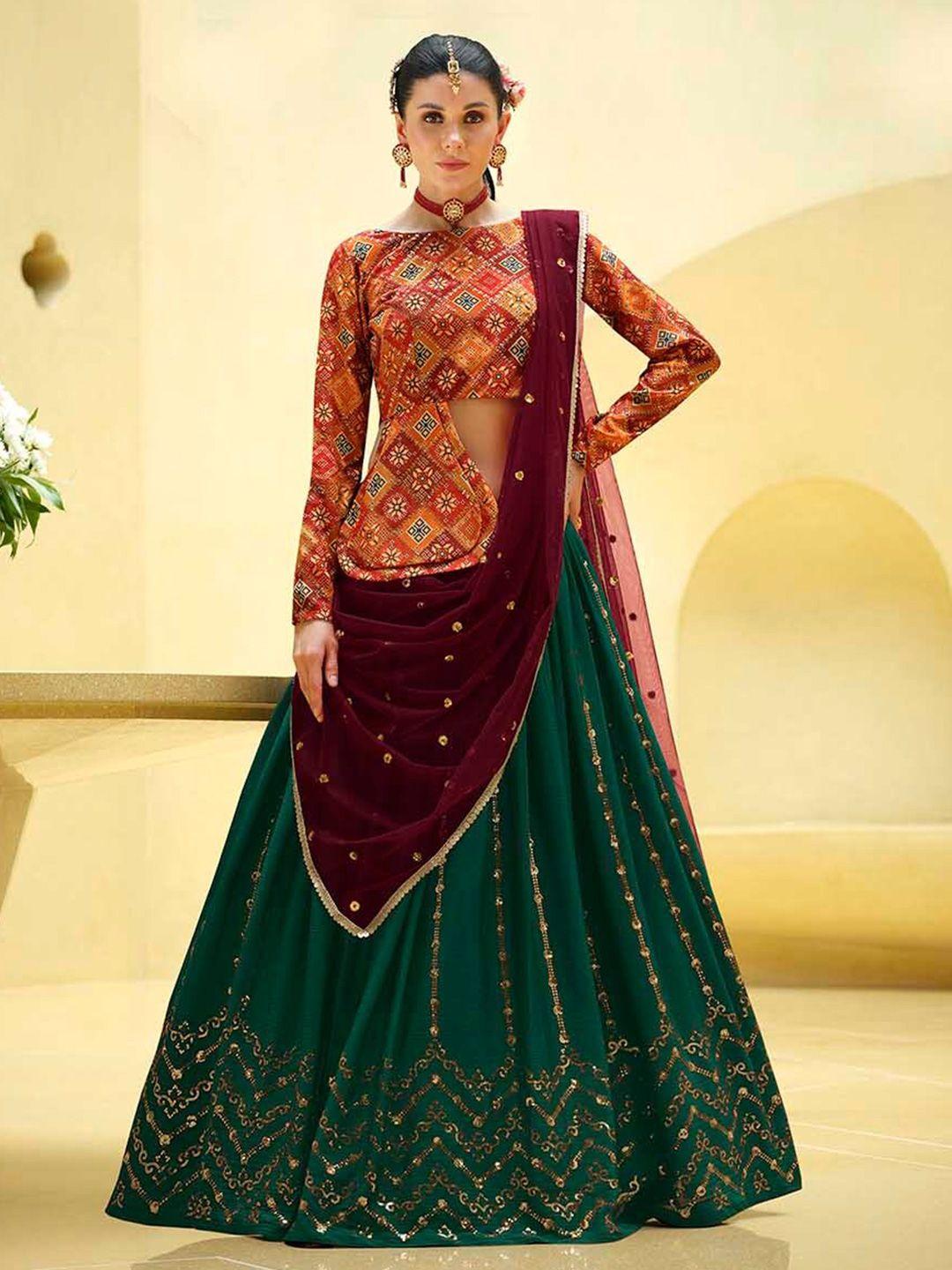 shubhkala printed ready to wear lehenga & blouse with dupatta