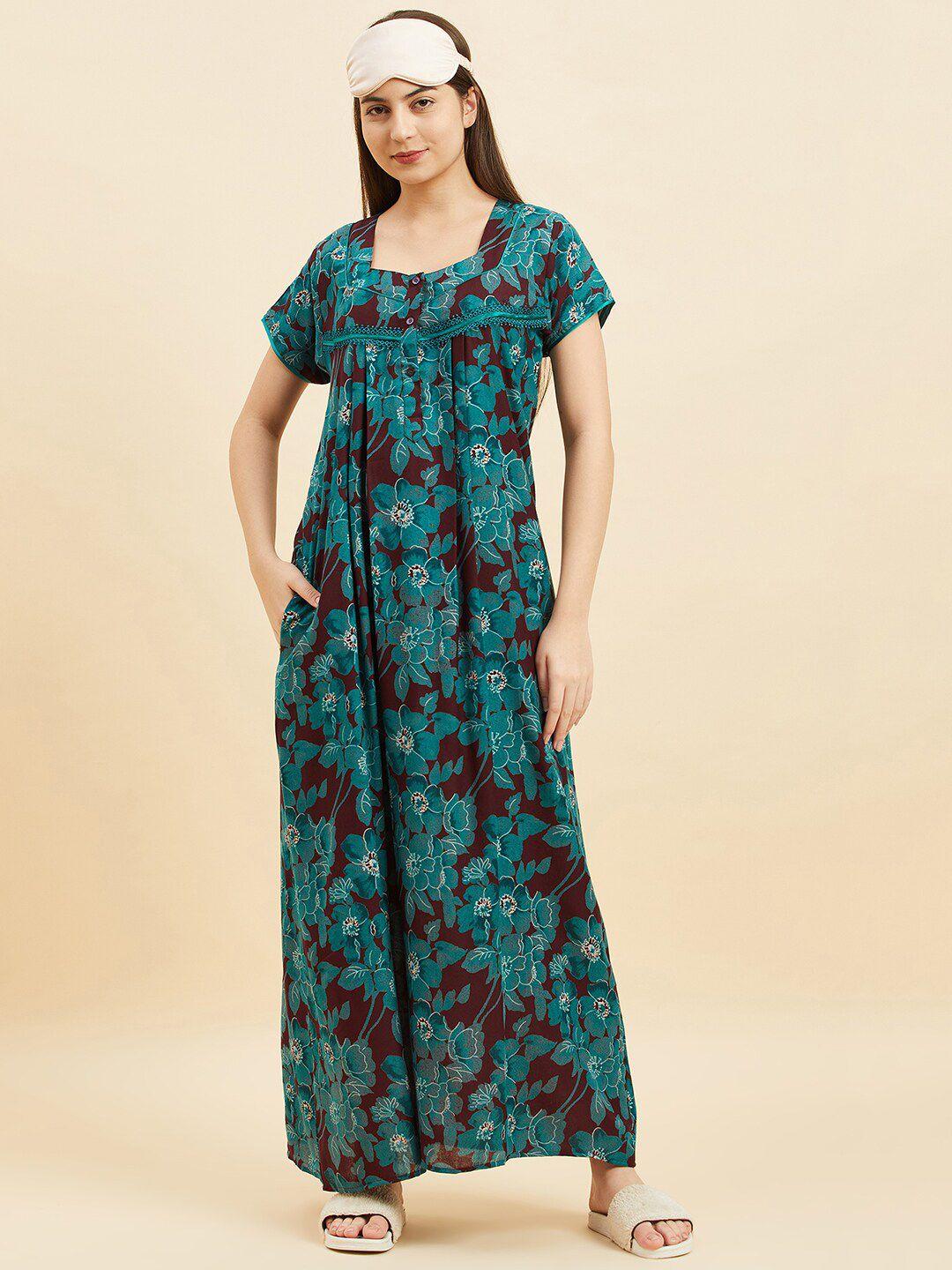 sweet dreams floral printed maxi nightdress